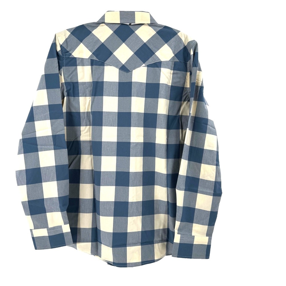 Kimes‎ Ranch Malcom Buffalo Plaid Pearl Snap Shirt Women's XL Blue Landman NEW - Picture 2 of 10